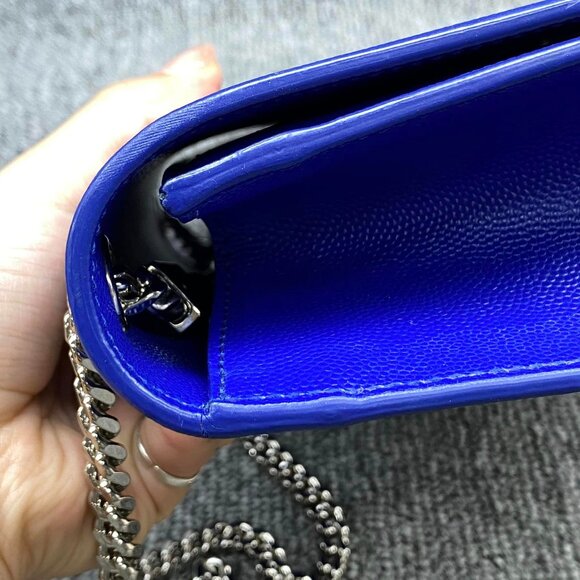 100% Authentic Saint Laurent Kate Blue Leather Shoulder Bag - Picture 7 of 14